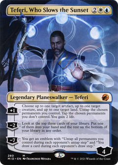 Teferi, Who Slows the Sunset (Borderless) (280) [Innistrad: Midnight Hunt] foil - Deck Out Gaming