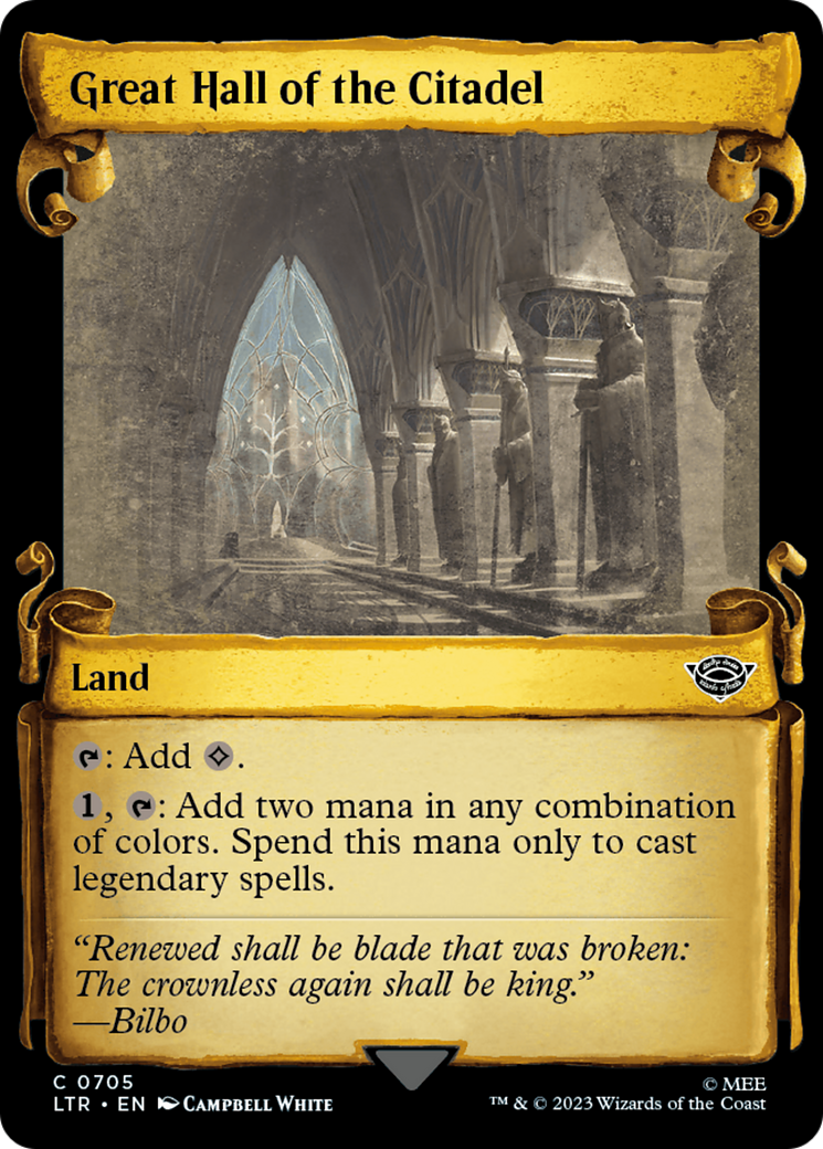 Great Hall of the Citadel (Showcase Scrolls) (705) [The Lord of the Rings: Tales of Middle-earth] foil - Deck Out Gaming