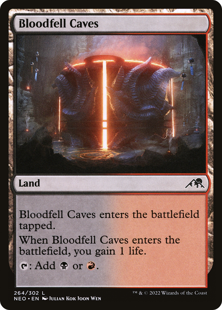 Bloodfell Caves (264) [Kamigawa: Neon Dynasty] foil - Deck Out Gaming