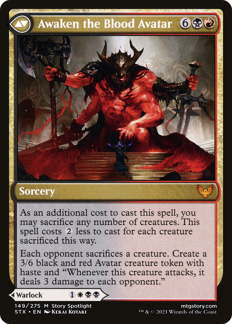 Extus, Oriq Overlord // Awaken the Blood Avatar (149) [Strixhaven: School of Mages] - Deck Out Gaming
