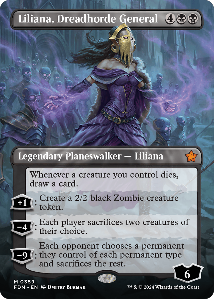 Liliana, Dreadhorde General (Borderless) (359) [Foundations] foil - Deck Out Gaming
