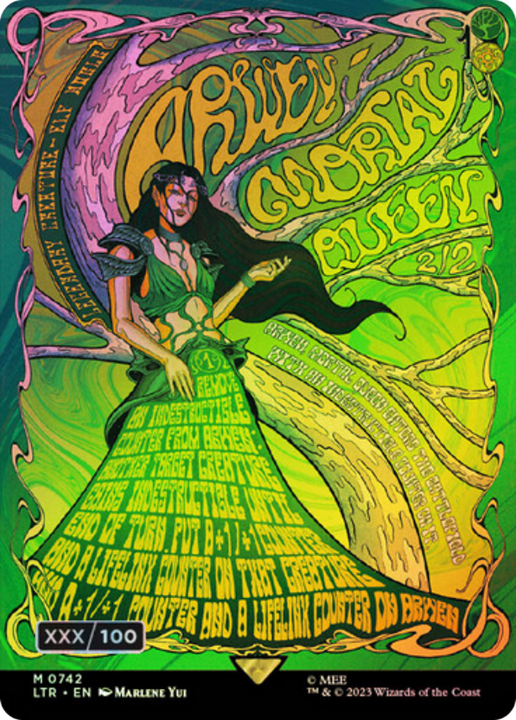 Arwen, Mortal Queen (Borderless Poster) (Serial Numbered) (742) [The Lord of the Rings: Tales of Middle-earth] foil - Deck Out Gaming