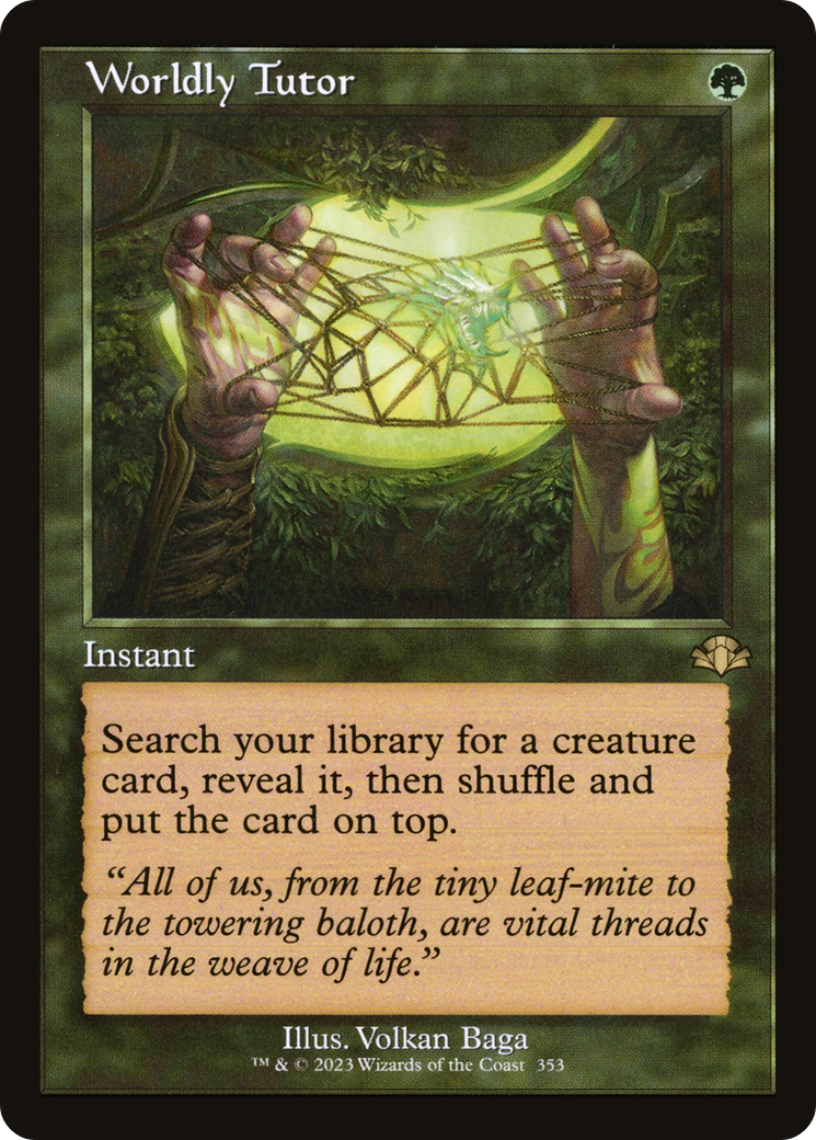 Worldly Tutor (Retro Frame) (353) [Dominaria Remastered] foil - Deck Out Gaming