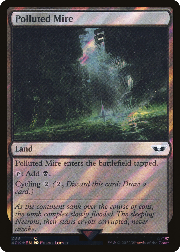 Polluted Mire (Surge Foil) (288) [Warhammer 40,000 Commander] foil - Deck Out Gaming