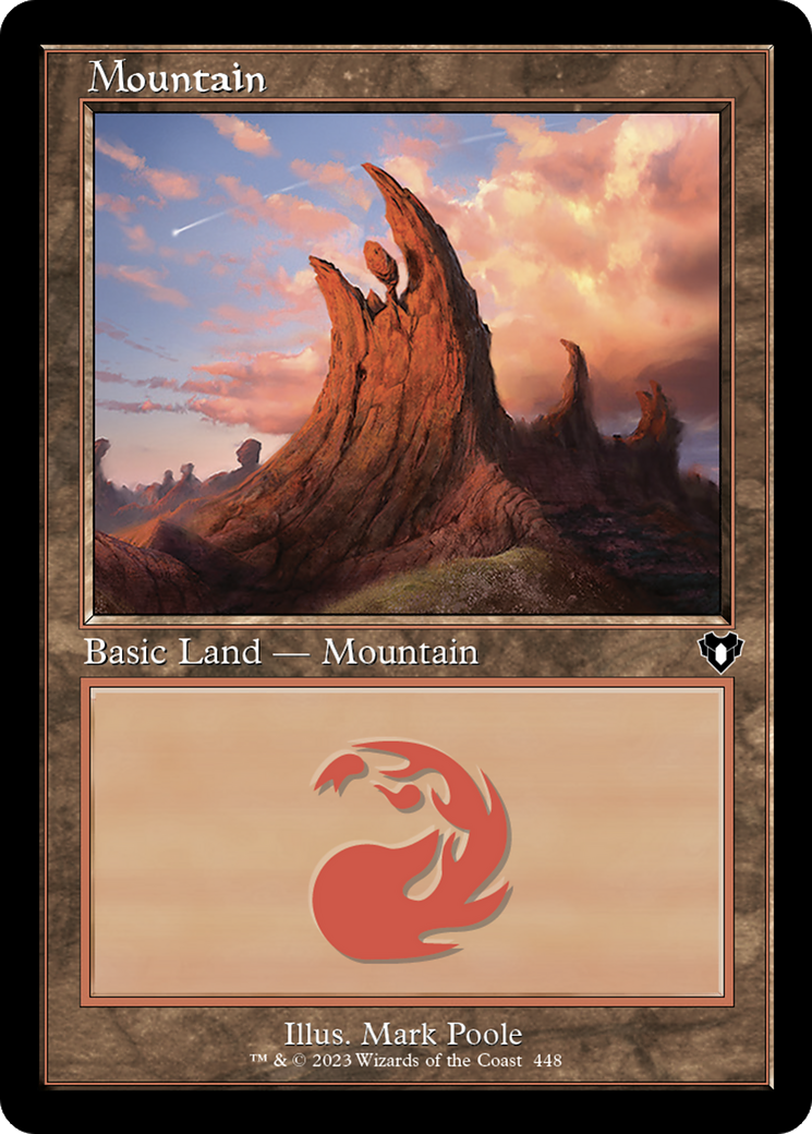 Mountain (448) (Retro Frame) (448) [Commander Masters] foil - Deck Out Gaming