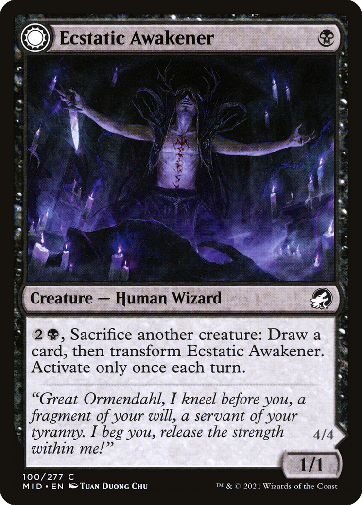 Ecstatic Awakener // Awoken Demon (100) [Innistrad: Midnight Hunt] - Deck Out Gaming