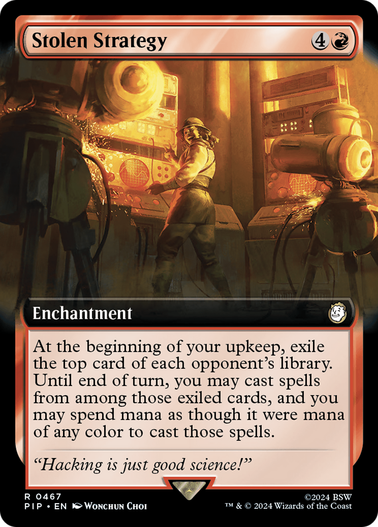 Stolen Strategy (Extended Art) (467) [Fallout] foil - Deck Out Gaming