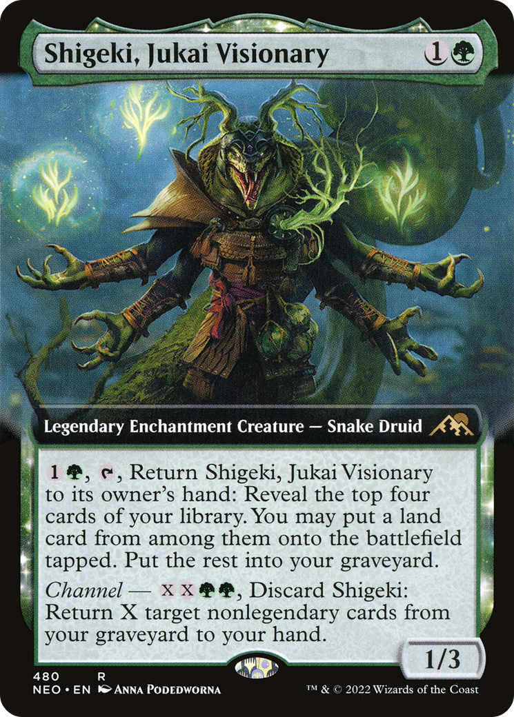 Shigeki, Jukai Visionary (Extended Art) (480) [Kamigawa: Neon Dynasty] foil - Deck Out Gaming