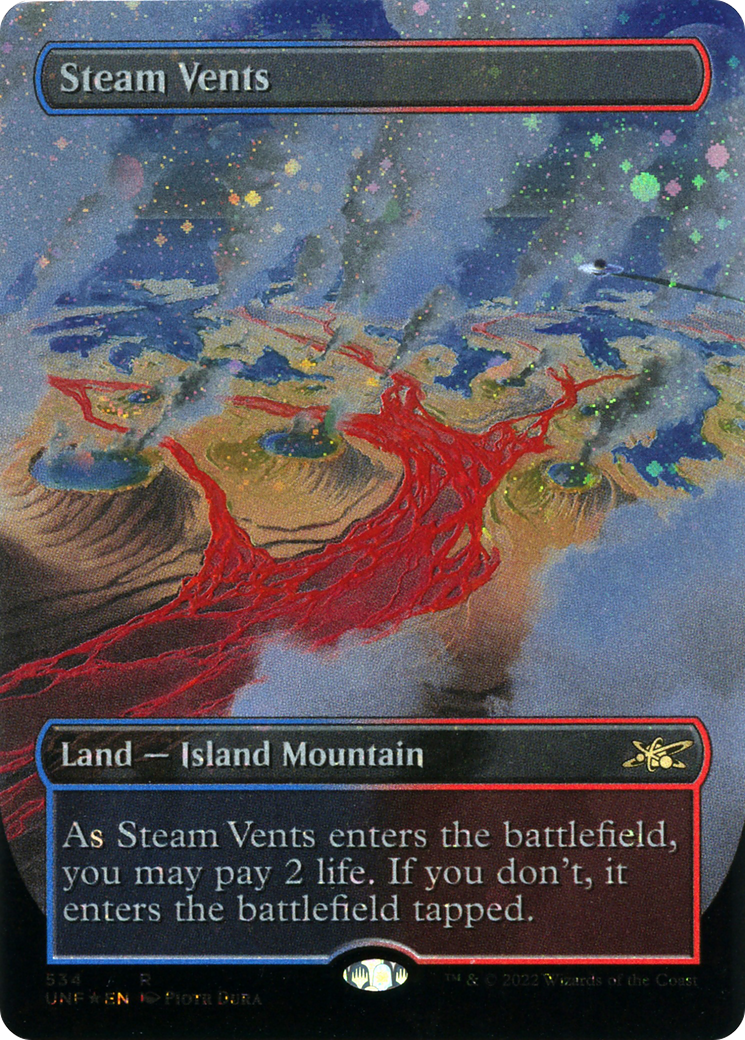 Steam Vents (Borderless) (Galaxy Foil) (534) [Unfinity] foil - Deck Out Gaming