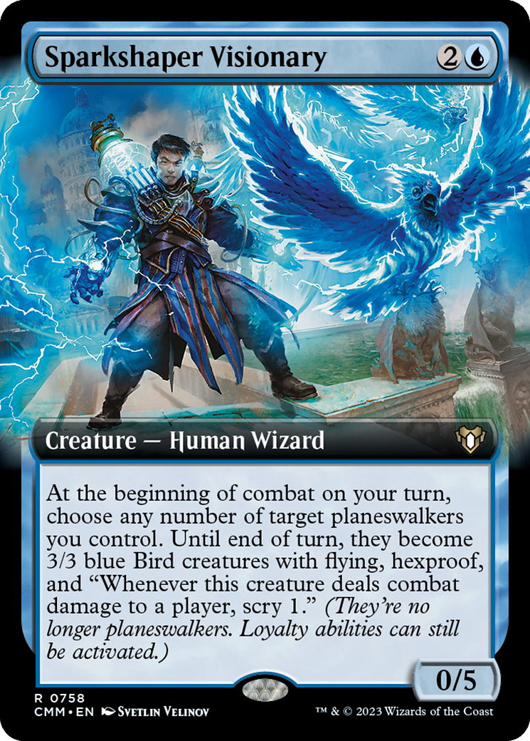 Sparkshaper Visionary (Extended Art) (758) [Commander Masters] foil - Deck Out Gaming