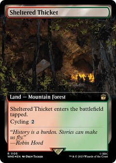 Sheltered Thicket (Extended Art) (Surge Foil) (1105) [Doctor Who] foil - Deck Out Gaming