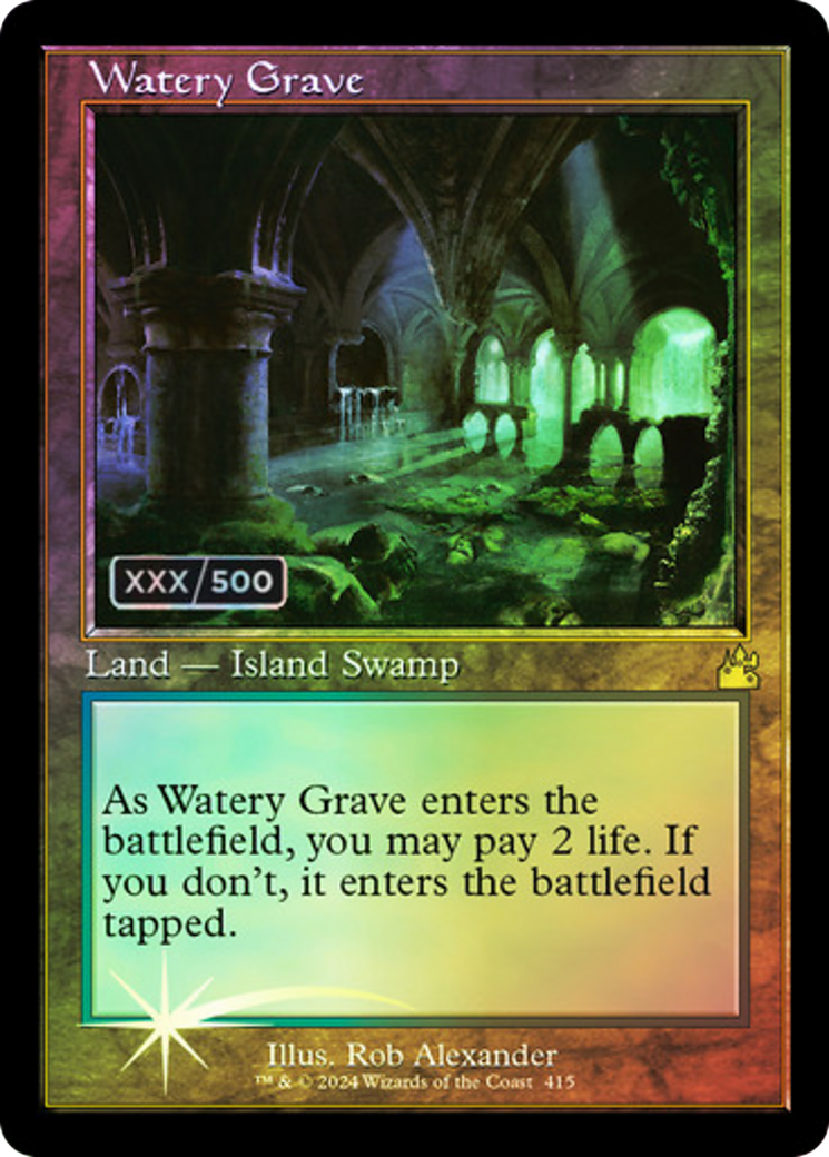 Watery Grave (Retro Frame) (Serial Numbered) (415) [Ravnica Remastered] foil - Deck Out Gaming