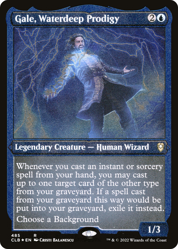 Gale, Waterdeep Prodigy (485) [Commander Legends: Battle for Baldur's Gate] etched - Deck Out Gaming