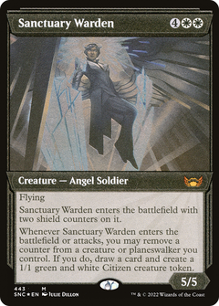 Sanctuary Warden (Showcase) (Foil Etched) (443) [Streets of New Capenna] foil - Deck Out Gaming