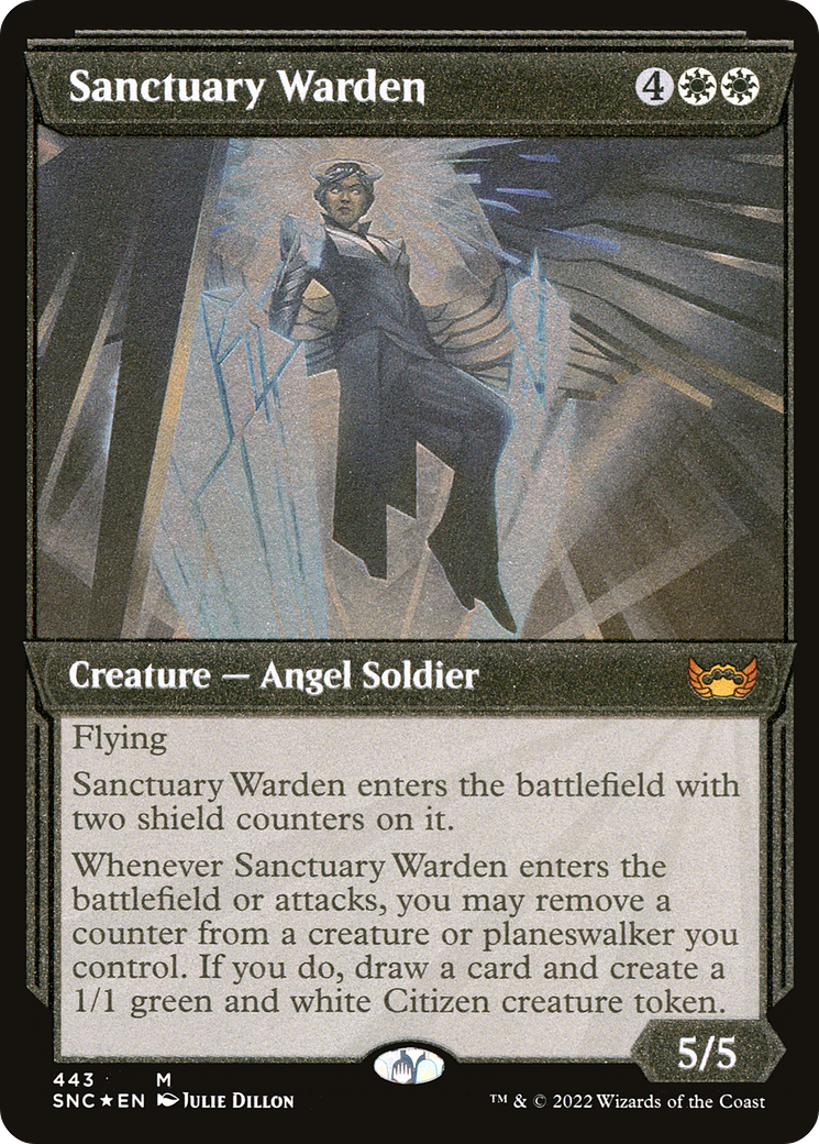 Sanctuary Warden (Showcase) (Foil Etched) (443) [Streets of New Capenna] foil - Deck Out Gaming