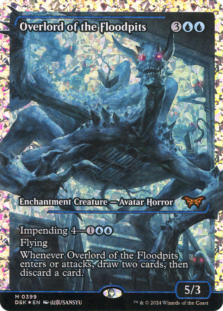 Overlord of the Floodpits (Showcase) (Fracture Foil) (399) [Duskmourn: House of Horror] foil - Deck Out Gaming