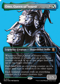 Omo, Queen of Vesuva (Borderless) (Ripple Foil) (141) [Modern Horizons 3 Commander] foil - Deck Out Gaming