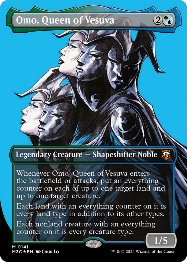 Omo, Queen of Vesuva (Borderless) (Ripple Foil) (141) [Modern Horizons 3 Commander] foil - Deck Out Gaming