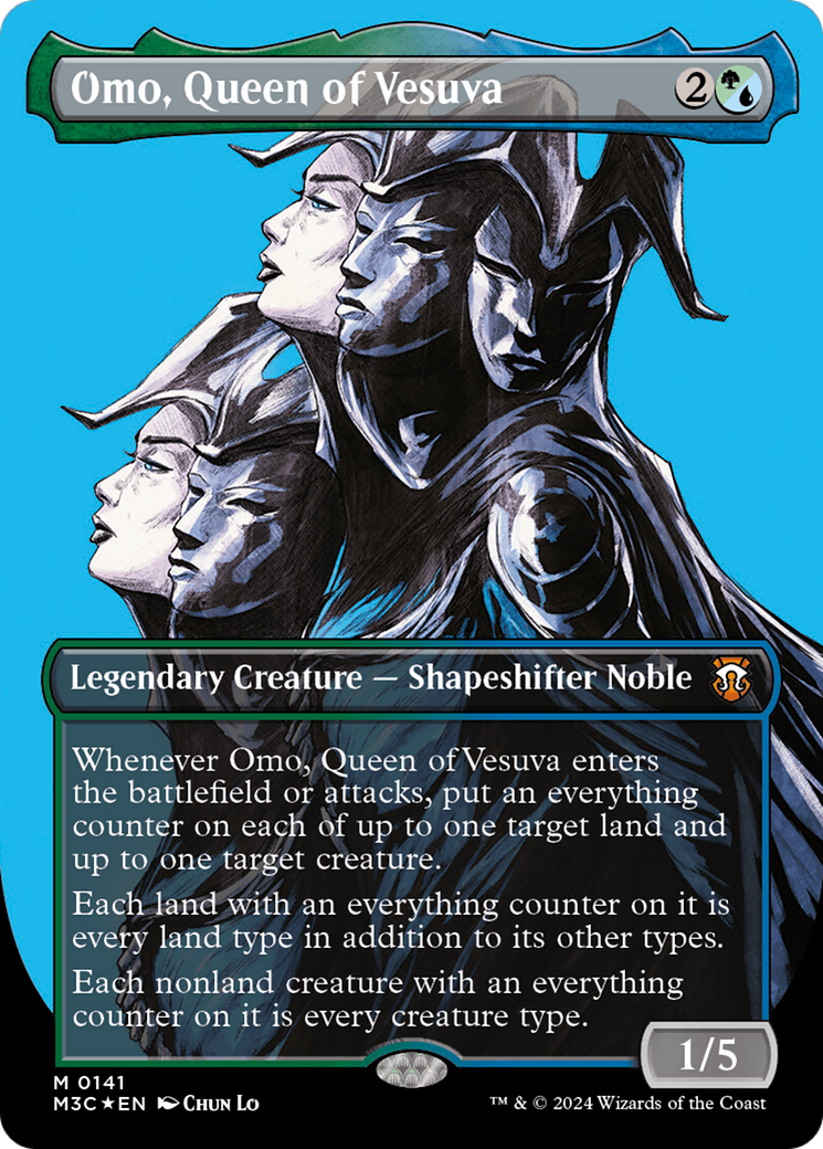 Omo, Queen of Vesuva (Borderless) (Ripple Foil) (141) [Modern Horizons 3 Commander] foil - Deck Out Gaming