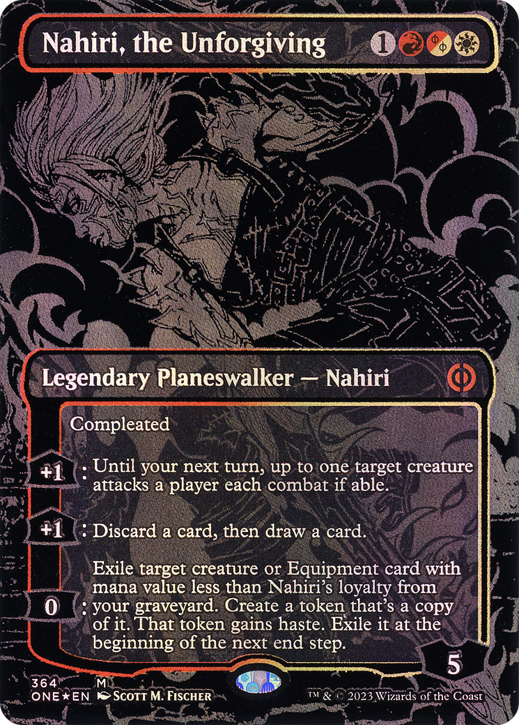 Nahiri, the Unforgiving (Oil Slick Raised Foil) (364) [Phyrexia: All Will Be One] foil - Deck Out Gaming