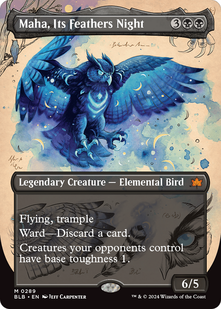 Maha, Its Feathers Night (Borderless) (289) [Bloomburrow] - Deck Out Gaming