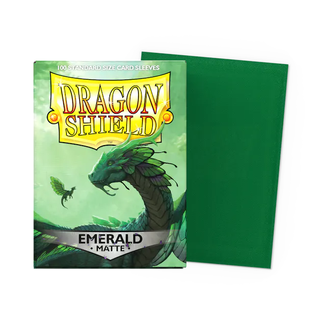 Dragon Shield Standard Size Matte Sleeves - Emerald - 100 Count - Deck Out Gaming