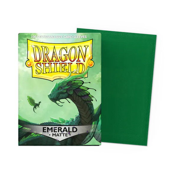 Dragon Shield Standard Size Matte Sleeves - Emerald - 100 Count - Deck Out Gaming