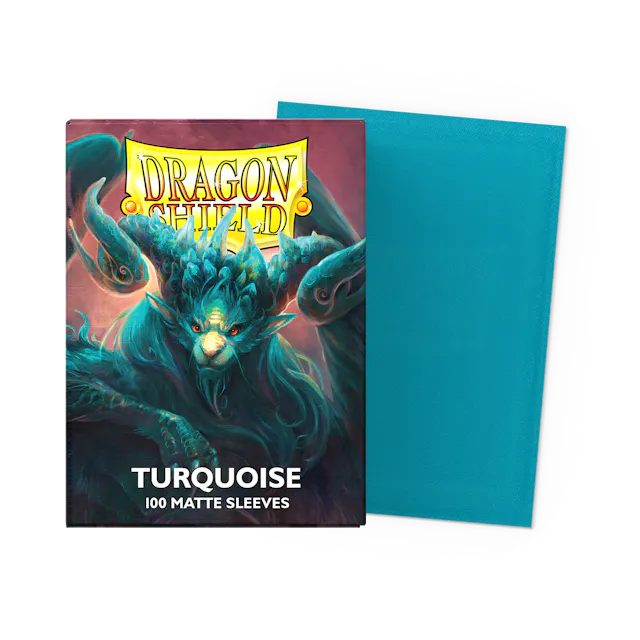 Dragon Shield Standard Size Matte Sleeves - Turquise - 100 Count - Deck Out Gaming