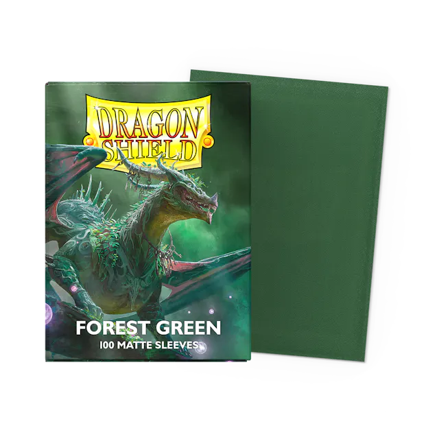 Dragon Shield Standard Size Matte Sleeves - Forest Green - 100 Count - Deck Out Gaming