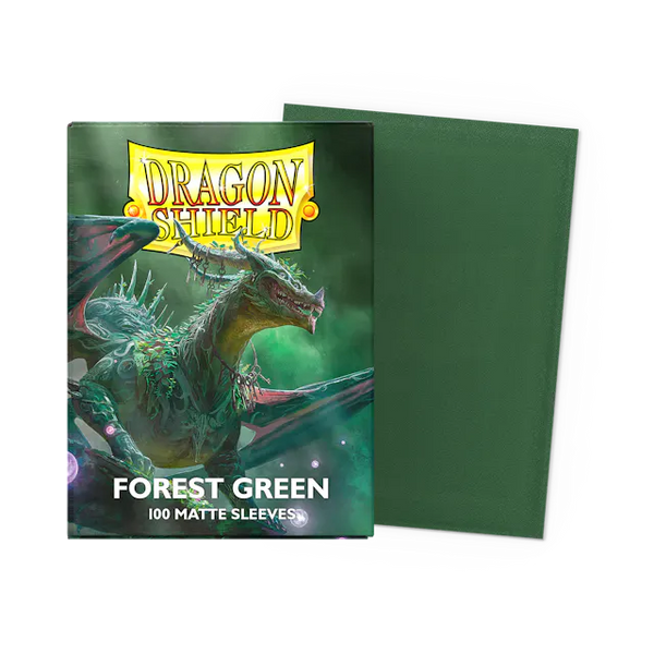 Dragon Shield Standard Size Matte Sleeves - Forest Green - 100 Count - Deck Out Gaming