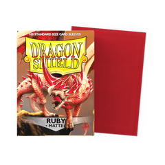 Dragon Shield Standard Size Matte Sleeves - Ruby - 100 Count - Deck Out Gaming
