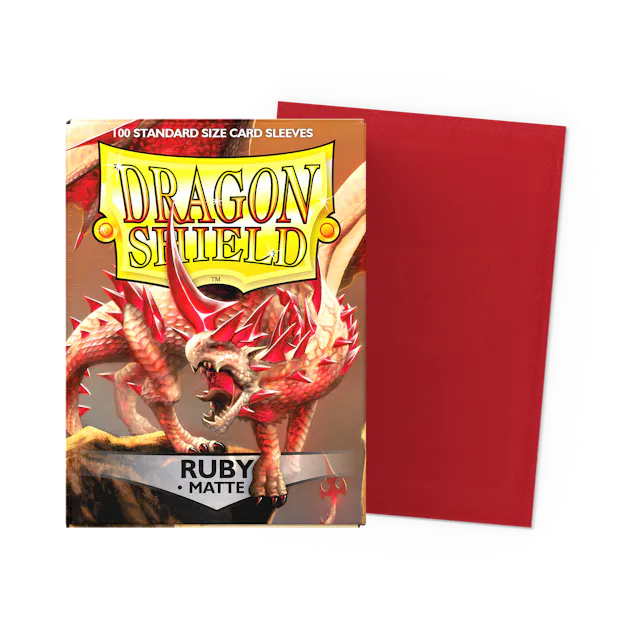 Dragon Shield Standard Size Matte Sleeves - Ruby - 100 Count