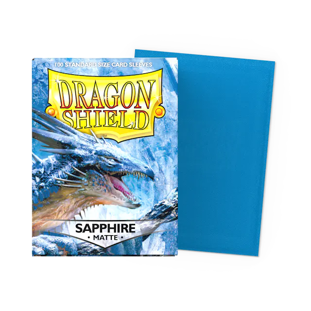 Dragon Shield Standard Size Matte Sleeves - Sapphire - 100 Count - Deck Out Gaming