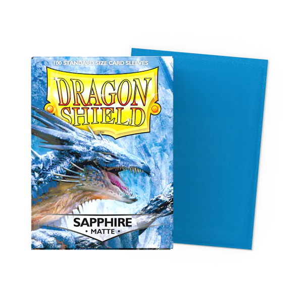 Dragon Shield Standard Size Matte Sleeves - Sapphire - 100 Count - Deck Out Gaming