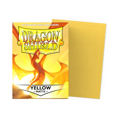 Dragon Shield Standard Size Matte Sleeves - Yellow - 100 Count - Deck Out Gaming
