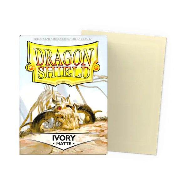 Dragon Shield Standard Size Matte Sleeves - Ivory - 100 Count - Deck Out Gaming