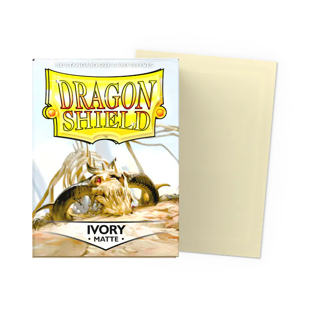 Dragon Shield Standard Size Matte Sleeves - Ivory - 100 Count - Deck Out Gaming