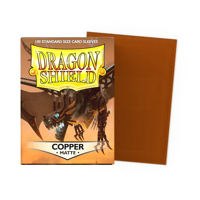 Dragon Shield Standard Size Matte Sleeves - Copper - 100 Count - Deck Out Gaming