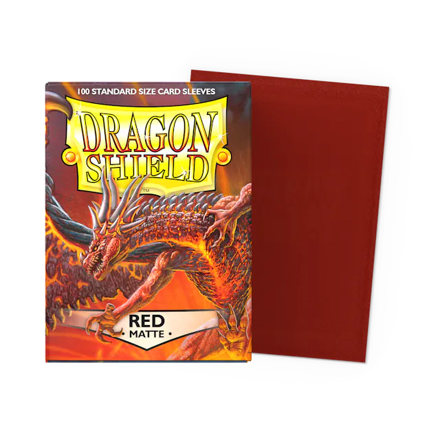 Dragon Shield Standard Size Matte Sleeves - Red - 100 Count