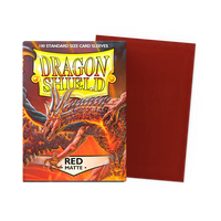 Dragon Shield Standard Size Matte Sleeves - Red - 100 Count - Deck Out Gaming