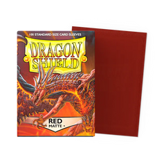 Dragon Shield Standard Size Matte Sleeves - Red - 100 Count - Deck Out Gaming