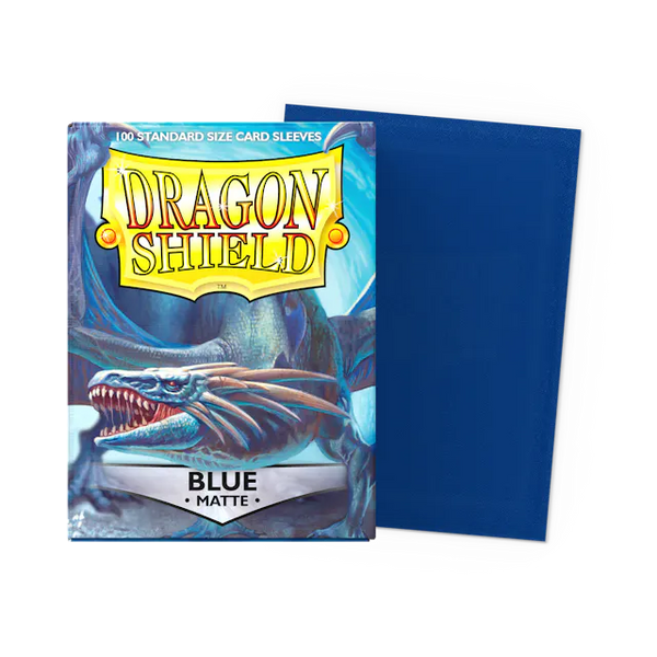 Dragon Shield Standard Size Matte Sleeves - Blue - 100 Count - Deck Out Gaming