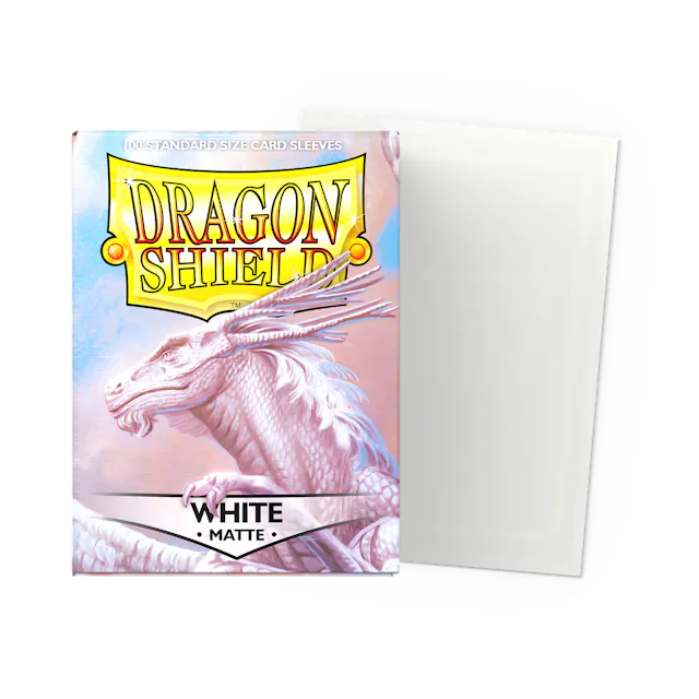 Dragon Shield Standard Size Matte Sleeves - White - 100 Count