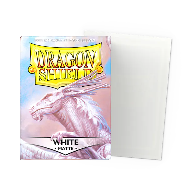 Dragon Shield Standard Size Matte Sleeves - White - 100 Count - Deck Out Gaming