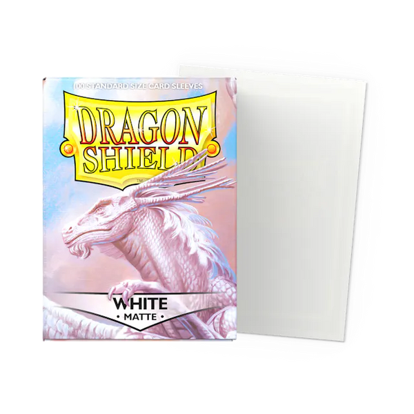Dragon Shield Standard Size Matte Sleeves - White - 100 Count - Deck Out Gaming