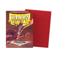 Dragon Shield Standard Size Matte Sleeves - Crimson - 100 Count - Deck Out Gaming