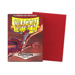 Dragon Shield Standard Size Matte Sleeves - Crimson - 100 Count - Deck Out Gaming