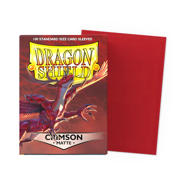 Dragon Shield Standard Size Matte Sleeves - Crimson - 100 Count - Deck Out Gaming