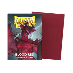 Dragon Shield Standard Size Matte Sleeves - Blood Red - 100 Count - Deck Out Gaming