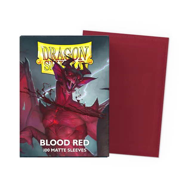 Dragon Shield Standard Size Matte Sleeves - Blood Red - 100 Count